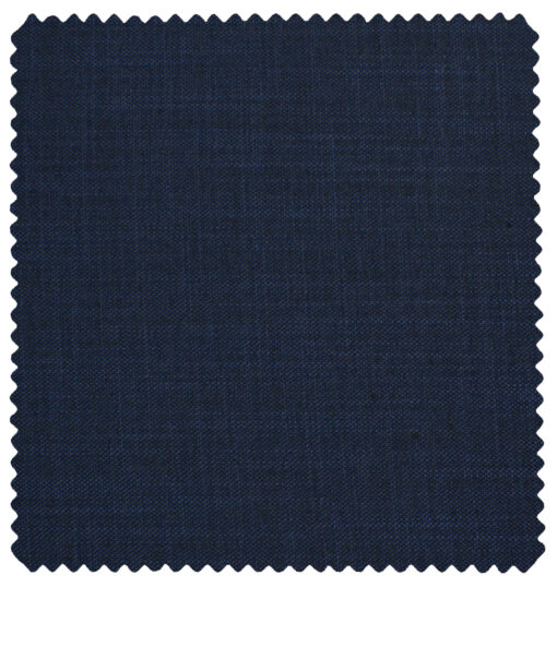 J.Hampstead Men's Polyester Viscose Self Design 3.75 Meter Unstitched Suiting Fabric (Dark Royal Blue)