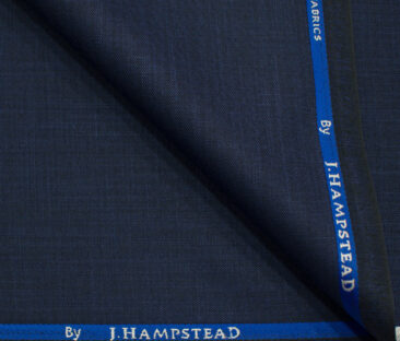 J.Hampstead Men's Polyester Viscose Self Design 3.75 Meter Unstitched Suiting Fabric (Dark Royal Blue)