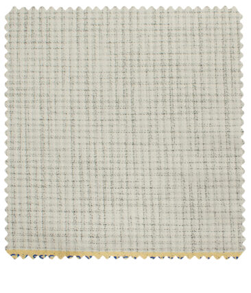 J.Hampstead Men's Polyester Viscose Structured 3.75 Meter Unstitched Suiting Fabric (Very Light Grey base)