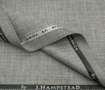 J.Hampstead Men's Polyester ViscoseStructured 3.75 Meter Unstitched Suiting Fabric (Light Grey)