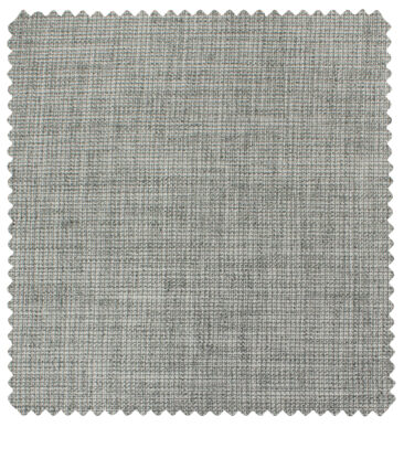 J.Hampstead Men's Polyester ViscoseStructured 3.75 Meter Unstitched Suiting Fabric (Light Grey)
