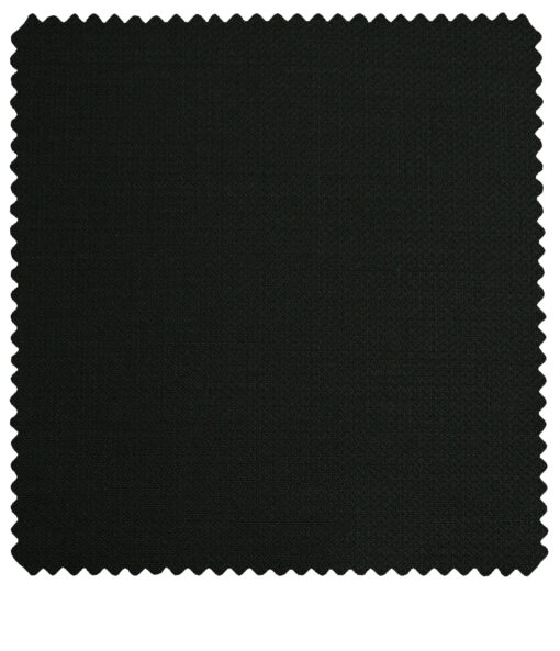 J.Hampstead Men's Polyester Viscose Structured 3.75 Meter Unstitched Suiting Fabric (Black)