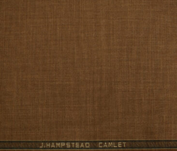 J.Hampstead Men's Terry Rayon (65 + 35) Structured 3.75 Meter Unstitched Suiting Fabric (Rust Brown)