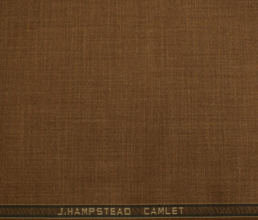 J.Hampstead Men's Terry Rayon (65 + 35) Structured 3.75 Meter Unstitched Suiting Fabric (Rust Brown)