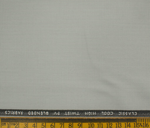 J.Hampstead Men's Polyester Viscose Structured 3.75 Meter Unstitched Suiting Fabric (Light Grey)