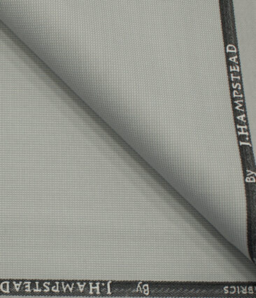 J.Hampstead Men's Polyester Viscose Structured 3.75 Meter Unstitched Suiting Fabric (Light Grey)