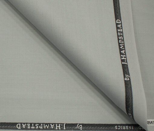 J.Hampstead Men's Polyester Viscose Structured 3.75 Meter Unstitched Suiting Fabric (Light Grey)