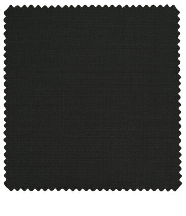 J.Hampstead Men's Polyester Viscose Structured 3.75 Meter Unstitched Suiting Fabric (Black)