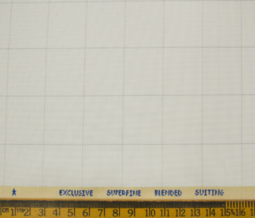 J.Hampstead Men's Polyester Viscose Structured 3.75 Meter Unstitched Suiting Fabric (Cream)