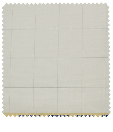 J.Hampstead Men's Polyester Viscose Structured 3.75 Meter Unstitched Suiting Fabric (Cream)