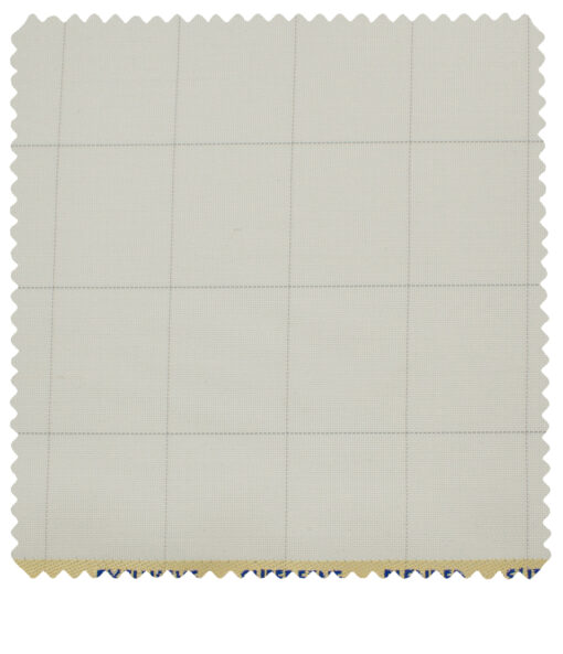 J.Hampstead Men's Polyester Viscose Structured 3.75 Meter Unstitched Suiting Fabric (Cream)