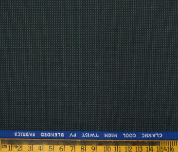 J.Hampstead Men's Polyester Viscose Structured 3.75 Meter Unstitched Suiting Fabric (Dark Sea Green)