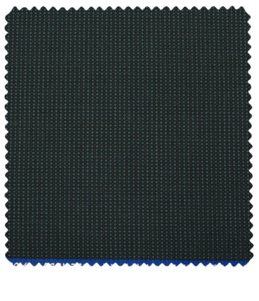 J.Hampstead Men's Polyester Viscose Structured 3.75 Meter Unstitched Suiting Fabric (Dark Sea Green)