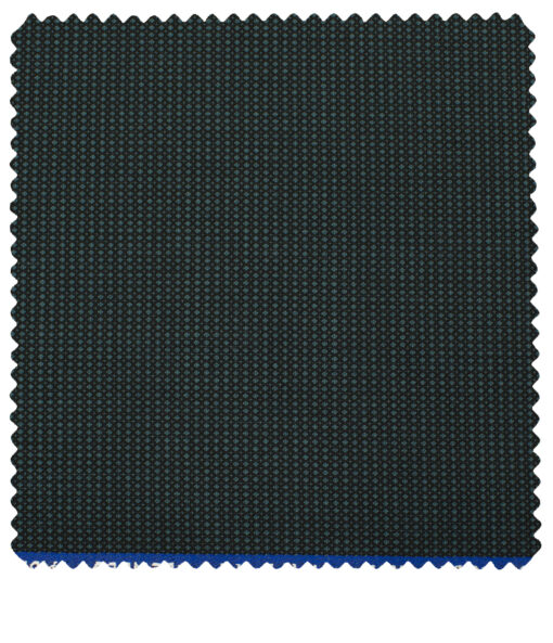 J.Hampstead Men's Polyester Viscose Structured 3.75 Meter Unstitched Suiting Fabric (Dark Sea Green)