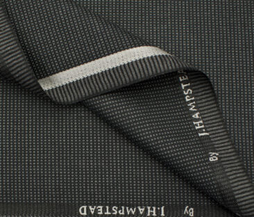 J.Hampstead Men's Polyester Viscose Structured 3.75 Meter Unstitched Suiting Fabric (Dark Grey)