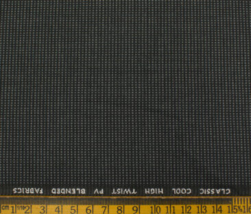 J.Hampstead Men's Polyester Viscose Structured 3.75 Meter Unstitched Suiting Fabric (Dark Grey)