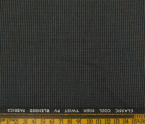 J.Hampstead Men's Polyester Viscose Structured 3.75 Meter Unstitched Suiting Fabric (Dark Grey)