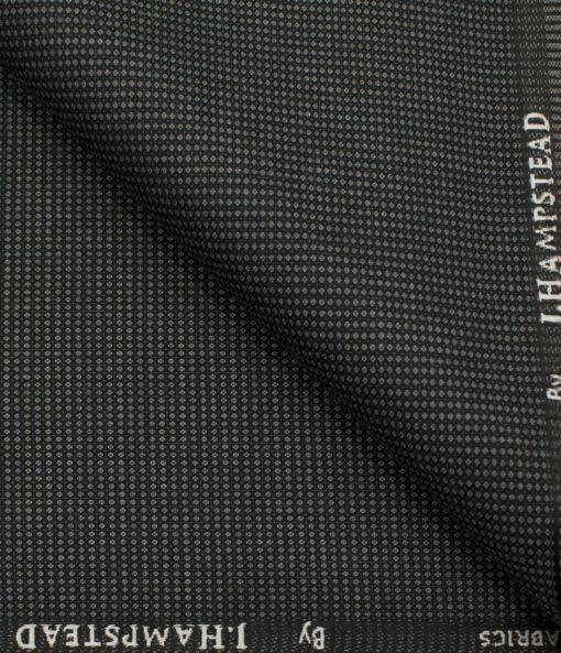 J.Hampstead Men's Polyester Viscose Structured 3.75 Meter Unstitched Suiting Fabric (Dark Grey)