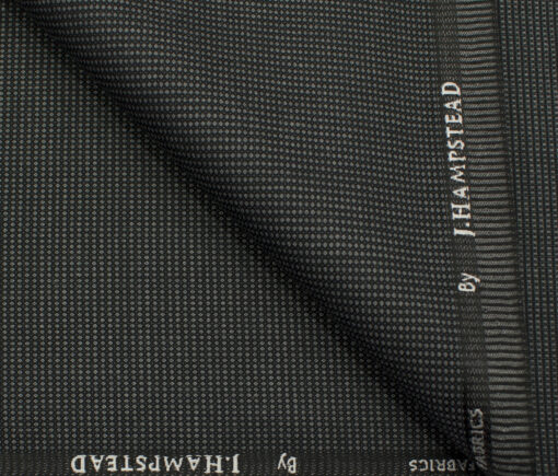 J.Hampstead Men's Polyester Viscose Structured 3.75 Meter Unstitched Suiting Fabric (Dark Grey)