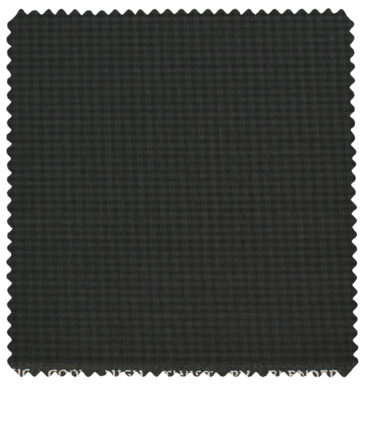 J.Hampstead Men's Polyester Viscose Checks 3.75 Meter Unstitched Suiting Fabric (Dark Grey )