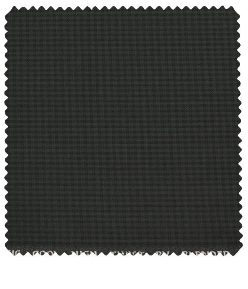 J.Hampstead Men's Polyester Viscose Checks 3.75 Meter Unstitched Suiting Fabric (Dark Grey )