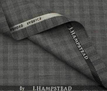 J.Hampstead Men's Polyester Viscose Checks 3.75 Meter Unstitched Suiting Fabric (Light Grey)