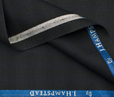 J.Hampstead Men's Polyester Viscose Checks 3.75 Meter Unstitched Suiting Fabric (Blackish Grey)
