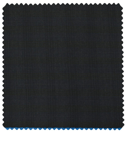 J.Hampstead Men's Polyester Viscose Checks 3.75 Meter Unstitched Suiting Fabric (Blackish Grey)