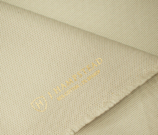 J.Hampstead Men's Cotton Structured  Unstitched Trouser Fabric (Beige)