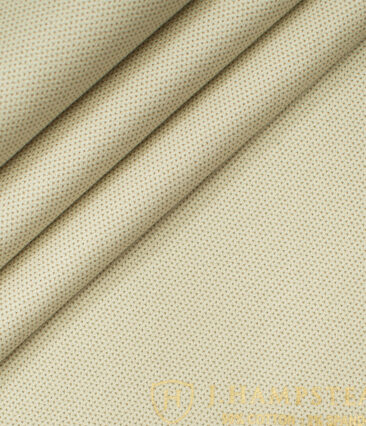 J.Hampstead Men's Cotton Structured  Unstitched Trouser Fabric (Beige)