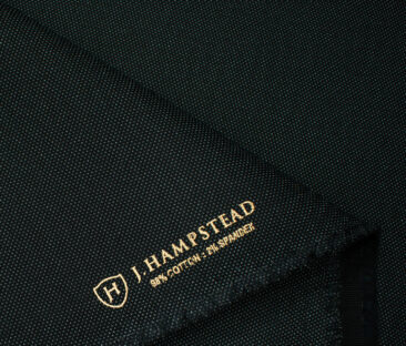 J.Hampstead Men's Cotton Structured  Unstitched Trouser Fabric (Black)
