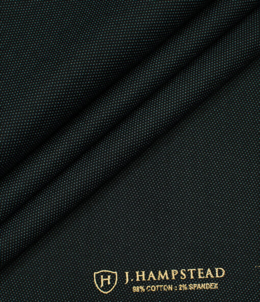 J.Hampstead Men's Cotton Structured  Unstitched Trouser Fabric (Black)