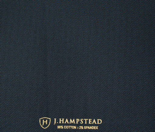 J.Hampstead Men's Cotton Structured  Unstitched Trouser Fabric (Dark Blue)