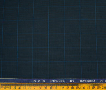 Raymond Men's Polyester Viscose Checks  Unstitched Suiting Fabric (Dark Royal Blue)