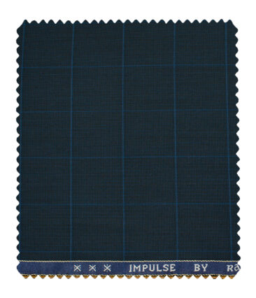 Raymond Men's Polyester Viscose Checks  Unstitched Suiting Fabric (Dark Royal Blue)