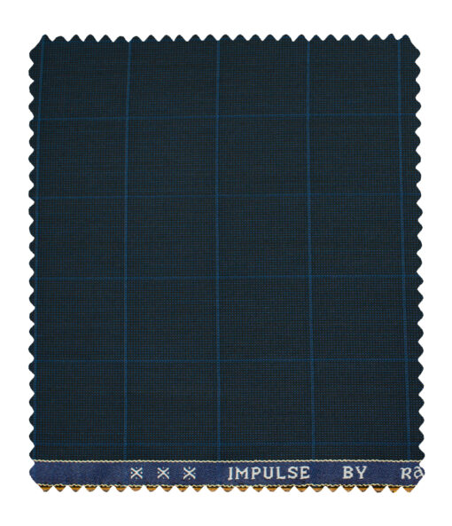 Raymond Men's Polyester Viscose Checks  Unstitched Suiting Fabric (Dark Royal Blue)
