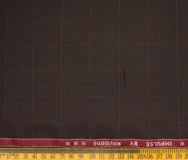 Raymond Men's Polyester Viscose Checks  Unstitched Suiting Fabric (Dark Wine)