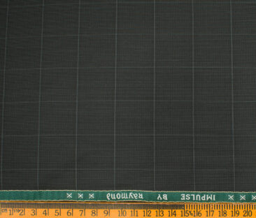 Raymond Men's Polyester Viscose Checks  Unstitched Suiting Fabric (Dark Grey)
