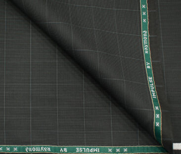 Raymond Men's Polyester Viscose Checks  Unstitched Suiting Fabric (Dark Grey)