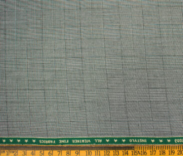 Raymond Men's Polyester Viscose Checks  Unstitched Suiting Fabric (Light Grey)
