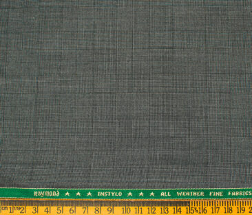 Raymond Men's Polyester Viscose Checks  Unstitched Suiting Fabric (Dark Grey)