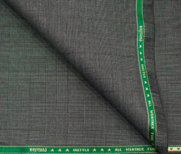 Raymond Men's Polyester Viscose Checks  Unstitched Suiting Fabric (Dark Grey)