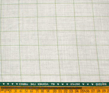 Raymond Men's Polyester Viscose Checks  Unstitched Suiting Fabric (Light Grey)