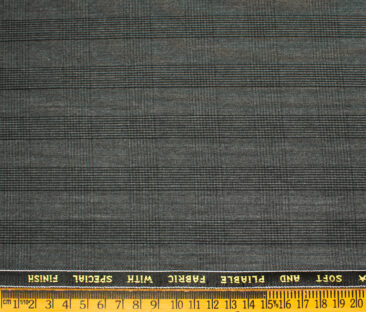 Raymond Men's Polyester Viscose Checks  Unstitched Suiting Fabric (Dark Grey)