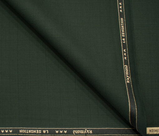 Raymond Men's Polyester Viscose Checks  Unstitched Suiting Fabric (Dark Pine Green)