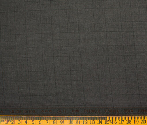 Raymond Men's Polyester Viscose Checks  Unstitched Suiting Fabric (Dark Grey)