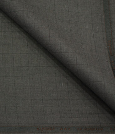 Raymond Men's Polyester Viscose Checks  Unstitched Suiting Fabric (Dark Grey)