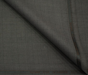 Raymond Men's Polyester Viscose Checks  Unstitched Suiting Fabric (Dark Grey)