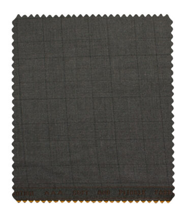 Raymond Men's Polyester Viscose Checks  Unstitched Suiting Fabric (Dark Grey)