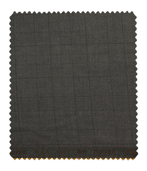 Raymond Men's Polyester Viscose Checks  Unstitched Suiting Fabric (Dark Grey)